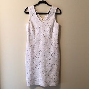 White beautifully embroidered cocktail dress!